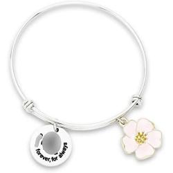 Ohana Bracelet for Women Hawaiian Disney Bracelets Jewelry Engraved Ohana Forever for Always with Hibiscus Charm