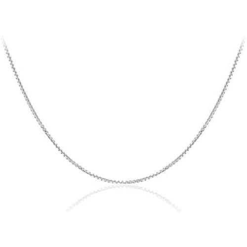 Michael Zweig 925 Sterling Silver Necklace for Women - Necklace Box Chain Sterling Silver | 1.0 mm Thickness with Spring Ring, Italy Tag