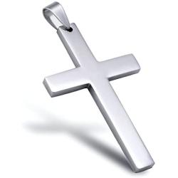 FIVE CENTS Christian Cross Pendant Necklace for Men Women Stainless Steel Jewelry Jeasus Cross Necklace