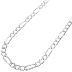 Authentic Solid Sterling Silver Figaro Link .925 ITProLux Necklace Chains 2MM - 10.5MM, 16'' - 30'', Silver Chain for Men & Women, Made In Italy, Next Level Jewelry