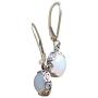 Recycled Vintage White 1960s Cold Cream Bottle Sterling Silver Botanical Leverback Earrings