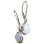Recycled Vintage White 1960s Cold Cream Bottle Sterling Silver Botanical Leverback Earrings