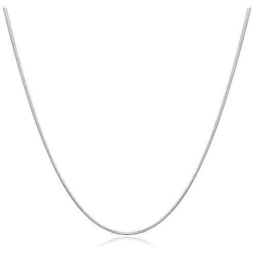 FUNRUN JEWELRY 925 Sterling Silver 1mm Round Snake Chain Necklace for Women Men 16''-30''