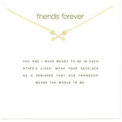 HUNO Stainless Steel Chain Cross Arrow Pendant Necklace with Message Card Friendship Best Friends Jewelry Gifts for Women