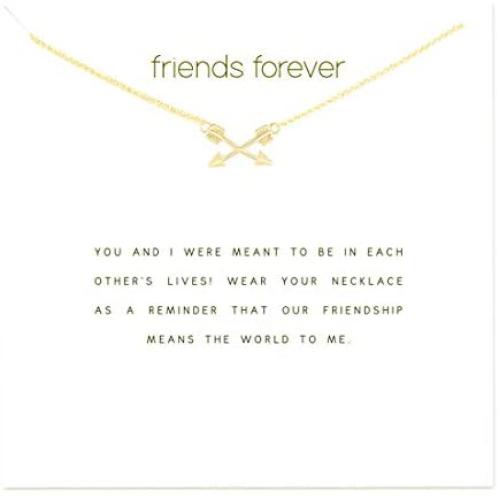 HUNO Stainless Steel Chain Cross Arrow Pendant Necklace with Message Card Friendship Best Friends Jewelry Gifts for Women