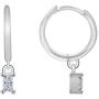 925 Sterling Silver CZ Cubic Zirconia Cartilage Huggie Charm Earring, Round Hoop Dangle Earrings Dainty Fine Jewelry Gifts for Women