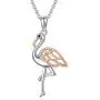WINNICACA Flamingo Gifts for Women 925 Sterling Silver Pink Flamingo Decor Pendant Necklace Hoop Earrings Jewelry for Teen Girls Birthday Mothers Day Gifts for Her