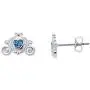 Disney Princess Cinderella Jewelry, Royal Carriage Silver Plated Stud Earrings