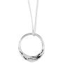 Cherishables Footprints in The Sand Engraved Mobius Circle Silver Plated 18 inch Pendant Necklace