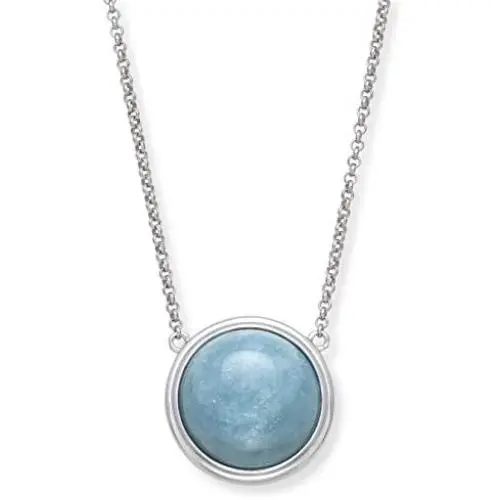 Sterling Silver Natural Aquamarine Necklace for Women