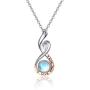 TANGPOET Infinity Necklaces for Women 18K Rose Gold Plated S925 Sterling Silver Moonstone Necklace I Love You More Pendant Jewelry Gift for Teens Mother Daughter 18''