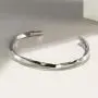 CIUNOFOR Black White Bracelet Polished Stainless Steel Cuff Bangle Bracelet for Men Boys with Simple Twisted Line Design CIUNOFOR Black White Bracelet Polished Stainless Steel Cuff Bangle Bracelet for Men Boys with Simple Twisted Line Design