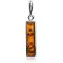 Sterling Silver Amber Rectangular Pendant Chain 18 Inches Sterling Silver Amber Rectangular Pendant Chain 18 Inches
