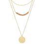 michooyel Layered Gold Necklace Moon Hammered Bar Infinity Disc Pendant Necklace Minimal Simple Dainty Jewelry for Women Girls