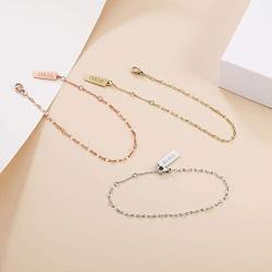 BUREI Women Link Bracelet Dainty Adjustable Bracelets for Girls