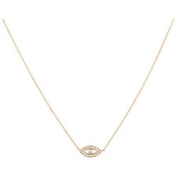 Mevecco Gold Dainty Evil Eye Necklace for Women 18K Gold Plated Cute Delicate Solitaire Cubic Zirconia Boho Protection Evil Eye Minimalist Simple Necklace Gift