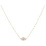Mevecco Gold Dainty Evil Eye Necklace for Women 18K Gold Plated Cute Delicate Solitaire Cubic Zirconia Boho Protection Evil Eye Minimalist Simple Necklace Gift