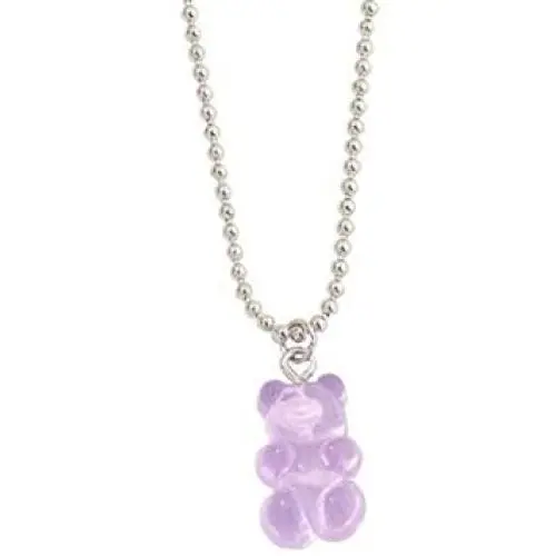 YIZHEN Cute Gummy Bears Necklace and Earring Cartoon Animal Jewelry for Women Girls