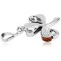 Ian and Valeri Co. Amber Sterling Silver Clover Pendant