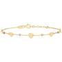 GELIN 14k Solid Heart with Beaded Balls Station Link Chain Bracelet - Gold Bracelet for Women