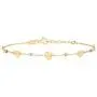 GELIN 14k Solid Heart with Beaded Balls Station Link Chain Bracelet - Gold Bracelet for Women GELIN 14k Solid Heart with Beaded Balls Station Link Chain Bracelet - Gold Bracelet for Women