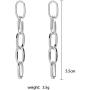 BELUCKIN Chain Link Dangle Stud Earrings Statement Minimalist Jewelry