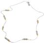 PZ Paz Creations 925 Sterling Silver Necklace For Women Girls | 14kt Gold Over Silver Two-tone Station Design | 24'' with Lobster Lock | Hypoallergenic