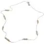 PZ Paz Creations 925 Sterling Silver Necklace For Women Girls | 14kt Gold Over Silver Two-tone Station Design | 24'' with Lobster Lock | Hypoallergenic