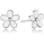Cherry Blossom Charm Stud Earrings Sterling Silver with Crystal Enamel & Pink Flower Charm for Women Girls Fashion Fine Jewelry