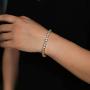 GEMSME 18K Yellow Gold Plated 2.0 Round Cubic Zirconia Classic Tennis Bracelet 7.5 Inch