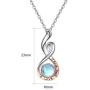 TANGPOET Infinity Necklaces for Women 18K Rose Gold Plated S925 Sterling Silver Moonstone Necklace I Love You More Pendant Jewelry Gift for Teens Mother Daughter 18''