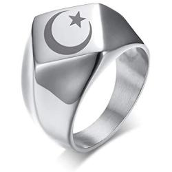MPRAINBOW Gold Stianless Steel Religious Christianity Juses Cross Pray Band Ring for Men Boy Birthday Gift