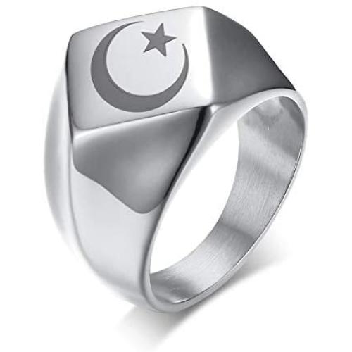 MPRAINBOW Gold Stianless Steel Religious Christianity Juses Cross Pray Band Ring for Men Boy Birthday Gift