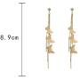 Cute Long Tassel Butterfly Earrings for Women Girls Gold Butterfly Crystal Dangle Drop Earrings Jewelry