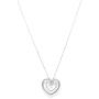 Quality Jewels Diamond Heart Pendant Necklace, 925 Sterling Silver Heart Necklace for Women and Girls, 18'' Adjustable Cable Chain