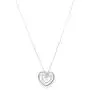 Quality Jewels Diamond Heart Pendant Necklace, 925 Sterling Silver Heart Necklace for Women and Girls, 18'' Adjustable Cable Chain