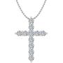 1/2 Carat Diamond Cross Pendant Necklace in 14K White Gold (Silver Chain Included)