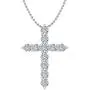 1/2 Carat Diamond Cross Pendant Necklace in 14K White Gold (Silver Chain Included)