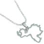 Stainless Steel Venezuela Map Pendant Necklace Venezuelan Jewelry (Silver)
