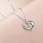YFN 925 Sterling Silver Mom Horse Elephant Sloth Heart Pendant Necklace Christmas Day Jewelry Gift for Women