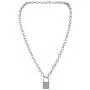 Sannyra Lock Pendant Necklace Simple Cute Necklaces Long Chain Punk Multilayer Chain Choker Necklace for Women Girls Gift for Her