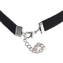 Xileg 1 pc Jewelry Choker Necklace Black 10 mm Flat Suede Cord Pentagram Star Charm Choker Necklace