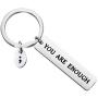 BAUNA Semicolon Keychain You are Enough Suicide Prevention Gift Mental Health Jewelry Depression Suicide Awareness Inspirational Gifts