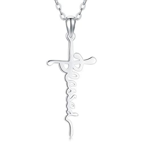 WINNICACA Faith Necklace Cross Necklaces for Women 925 Sterling Silver Celtic Knot Faith/Grateful/Blessed Pendant Jewelry Birthday for Girls Teens