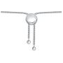 La Joya Sterling Silver with Round White Diamond Created Blue Sapphire Strand Bolo Adjustable 0.05ct Bracelet for Women’s, Girl’s gift for valentines day