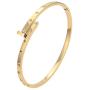 Classic Jewelry Nail Love Stainless Steel Bangles Bracelets for Women, White ,IPG,IPRose Gold