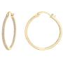 PAVOI 14K Gold Plated 925 Sterling Silver Post Cubic Zirconia Hoop Earrings 30/15mm