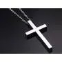 Cross Necklace for Men Women Stainless Steel Silver Plain Cross Pendant Necklace Simple Jewelry Gifts, 22-24 Inches Chain Cross Necklace for Men Women Stainless Steel Silver Plain Cross Pendant Necklace Simple Jewelry Gifts, 22-24 Inches Chain