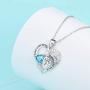 I Love You to The Moon and Back Necklace for Women 925 Sterling Silver Heart Pendant Necklace Jewelry Gifts for Women Wife Mom Girls