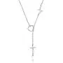 Sterling Silver Faith Hope Love Y Necklace S925 Faith Cross Lifeline Heart Pendant Chain Inspirational Jewelry Gifts for Christian Women Teen Girls